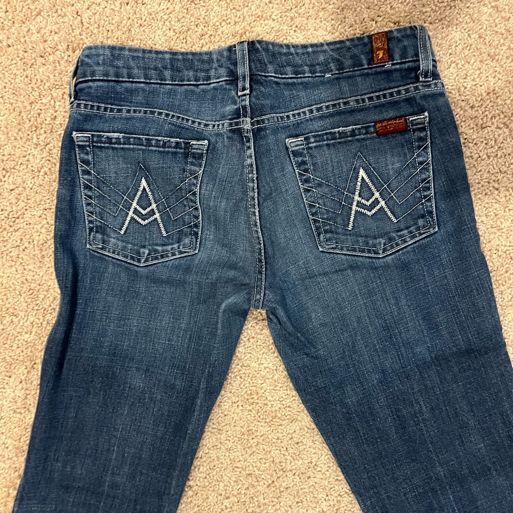 7 for all mankind “A pocket” style jeans. 8” rise, 31.5 inseam. Size 29